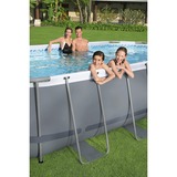 Bestway Power Steel Frame Pool-Set, 427cm x 250cm x 100cm, Schwimmbad grau/hellblau, mit Filterpumpe