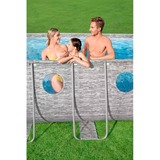 Bestway Power Steel Swim Vista Oval Frame Pool-Set, 549 x 274 x 122cm, Schwimmbad braun, mit Sichtfenstern + Filterpumpe