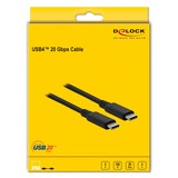 DeLOCK USB4 Gen 2x2 Kabel, USB-C Stecker > USB-C Stecker schwarz, 2 Meter, PD, Laden mit bis zu 100 Watt