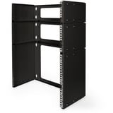 Digitus Patch-Halter zur Wandmontage, 483mm (19"), Halterung schwarz, 4 HE, tiefenverstellbar 250mm - 430mm