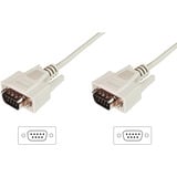 Digitus Serielles Datatransfer Anschlusskabel, D-Sub9 (Stecker) > D-Sub9 (Stecker) beige, 3 Meter