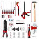 EINHELL E-Case Werkzeugkoffer Hobby, 153-teilig, Werkzeug-Set schwarz/rot