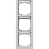 Gira Abdeckrahmen dreifach mit Beschriftungsfeld lackiert matt, Abdeckung grau, Retail