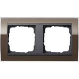 Gira Abdeckrahmen zwei Fach mit Zwischenrahmen und Montagerahmen, Abdeckung braun, Retail