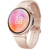 Huawei Watch 6 42mm (Leib-L19F), Smartwatch gold, pinkes Fluoroelastomer-Armband