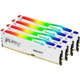Kingston FURY DIMM 128 GB DDR5-5200 (4x 32 GB) Quad-Kit, Arbeitsspeicher weiß, KF552C40BWAK4-128, FURY Beast RGB, INTEL XMP