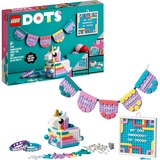 LEGO 41962 DOTS Einhorn Familienkreativset, Konstruktionsspielzeug 5-in-1 Bastelset mit Schmuckkästchen, 2x Armband, Message Board und Party-Deko