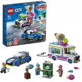 LEGO 60314 City Eiswagen-Verfolgungsjagd, Konstruktionsspielzeug Polizeiverfolgung mit Eiskanone und Abfangfahrzeug, Polizei-Spielzeug für Kinder ab 5 Jahren
