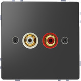 Merten Steckdose für Audio Anschluss mit zwei Chinch-Steckbuchsen anthrazit, Retail