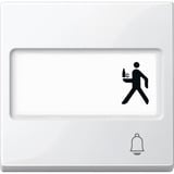 Merten Wippe Klingel mit Schriftfeld, einteilige Wippe, glänzend, Thermoplast weiß (glänzend), Retail