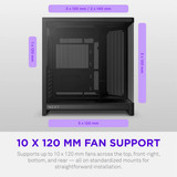 NZXT H6 ( 2026 ) All Black, Tower-Gehäuse schwarz, Tempered Glass x 2