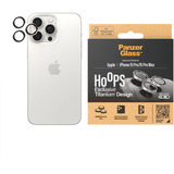 PanzerGlass Hoops Titanium Kameraschutz, Schutzfolie weiß, iPhone 15 Pro / 15 Max
