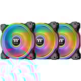 Thermaltake Riing Quad 12 RGB Radiator Fan TT Premium Edition 3 Pack, Gehäuselüfter schwarz, 3er Set, 1x Controller, 120 mm