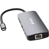 Verbatim USB-C Pro Multiport-Hub CMH-09, 9 Port , Dockingstation grau, HDMI, RJ-45, 3x USB-A, 2x USB-C, SD, microSD