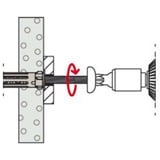 fischer Hohlraumdübel DuoHM 4x55 S TX 25 Stück, mit Panhead-Schraube