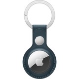 Apple AirTag Schlüsselanhänger Leder, Hülle blau
