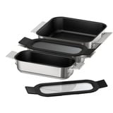 Bosch Home Pro Induction Flex Pfannen-Set HEZ9FF030, 3-teilig edelstahl/schwarz, 1x medium, 2x klein mit Glasdeckel