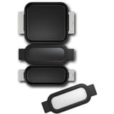 Bosch Home Pro Induction Flex Pfannen-Set HEZ9FF030, 3-teilig edelstahl/schwarz, 1x medium, 2x klein mit Glasdeckel