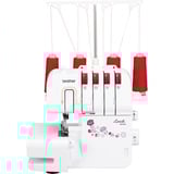 Brother Mechanische Nähmaschine M343D - Overlockmaschine weiß/rot