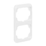 Busch-Jaeger Rahmen zweifach senkrecht, Abdeckrahmen, alpha Designlinie, glänzend, Kunststoff weiß (glänzend), Retail