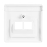 Busch-Jaeger Zentralscheibe Datenanschluss/Schrägauslass für UAE-Anschlussdosen Typ 1803-02-84, Abdeckung weiß (glänzend), Retail