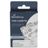 MediaRange Schriftbandkassette, 12mm, 8m, laminiert, rot auf weiß kompatibel zu Brother TZ-232/TZe-232