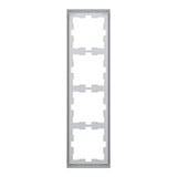 Merten Rahmen vierfach D-Life MEG4040-6536 aus Thermoplast lackiert, glänzend, IP20 edelstahl, Retail