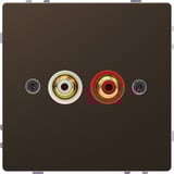 Merten Steckdose mit zwei Chinch-Steckbuchsen für Audio Anschluss bronze, Retail