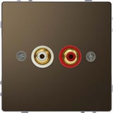 Merten Steckdose mit zwei Chinch-Steckbuchsen für Audio Anschluss bronze, Retail