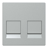 Merten Zentralplatte zwei fach für Modular Jack aluminium, Retail