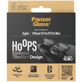 PanzerGlass Hoops Titanium Kameraschutz, Schutzfolie schwarz, iPhone 15 Pro / 15 Max