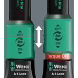 Wera Drehmomentschlüssel mit Umschaltknarre Click-Torque Lock A 5 schwarz/grün, Abtrieb 1/4", 2,5 bis 25Nm