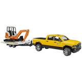 bruder 02546 RAM Rental Service mit Minibagger, Modellfahrzeug 