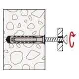 fischer Dübel SX Plus 8x40 im Eimer hellgrau, 1.200 Stück, in Kunststoff-Eimer mit Deckel