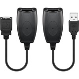 goobay USB 2.0 Verlängerungskabel, USB-A Stecker > USB-A Buchse schwarz, 20cm, für Netzwerkkabel bis 40 Meter