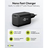 goobay USB-C PD GaN Schnelladegerät Nano 65 W schwarz