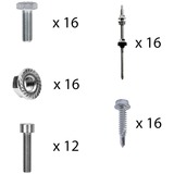  Befestigung Stockschrauben, für Schrägdachmontage, 30mm Rahmenhöhe, Halterung 0% MWST, für 5 Solarpanels, auf Wellplatten oder Trapezblech