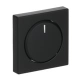Busch-Jaeger Zentralscheibe matt für Drehdimmer Typ 6540-885-102 mit transparentem Leuchtring, Abdeckung schwarz (matt), Retail
