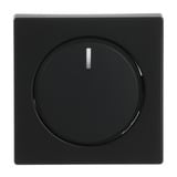 Busch-Jaeger Zentralscheibe matt für Drehdimmer Typ 6540-885-102 mit transparentem Leuchtring, Abdeckung schwarz (matt), Retail