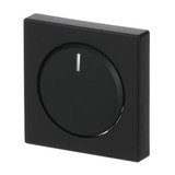 Busch-Jaeger Zentralscheibe matt für Drehdimmer Typ 6540-885-102 mit transparentem Leuchtring, Abdeckung schwarz (matt), Retail