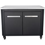 Cozze Outdoorküche 90, zwei Türen, mit Edelstahl-Tischplatte, Schrank schwarz/edelstahl, 94cm breit