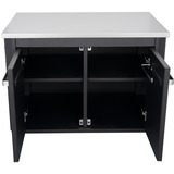 Cozze Outdoorküche 90, zwei Türen, mit Edelstahl-Tischplatte, Schrank schwarz/edelstahl, 94cm breit