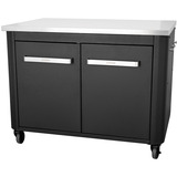 Cozze Outdoorküche 90, zwei Türen, mit Edelstahl-Tischplatte, Schrank schwarz/edelstahl, 94cm breit