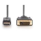 Digitus Adapterkabel DisplayPort > DVI-D, Interlock schwarz, 3 Meter, mit Schraubbefestigung