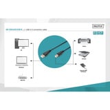 Digitus USB 2.0 Anschlusskabel USB-A (Stecker) > USB-B (Stecker) schwarz, 3 Meter