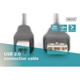 Digitus USB 2.0 Anschlusskabel USB-A (Stecker) > USB-B (Stecker) schwarz, 3 Meter