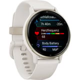 Garmin vívoactive 5, Smartwatch elfenbein/cremegold, 42 mm, Silikon-Armband