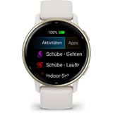 Garmin vívoactive 5, Smartwatch elfenbein/cremegold, 42 mm, Silikon-Armband