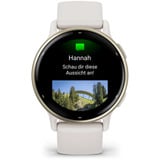 Garmin vívoactive 5, Smartwatch elfenbein/cremegold, 42 mm, Silikon-Armband