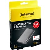 Intenso Portable SSD Premium 256 GB, Externe SSD anthrazit, USB-A 3.2 Gen 1 (5 Gbit/s), 1,8"